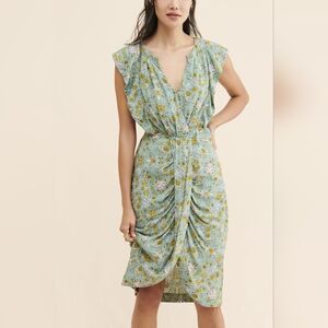 NWT MAEVE by Anthropologie Blossom Ruffled Floral Print  Dress Size 6 Retail$148